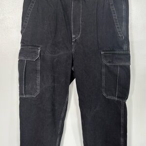H&M LOOSE CARGO DENIM JOGGERS